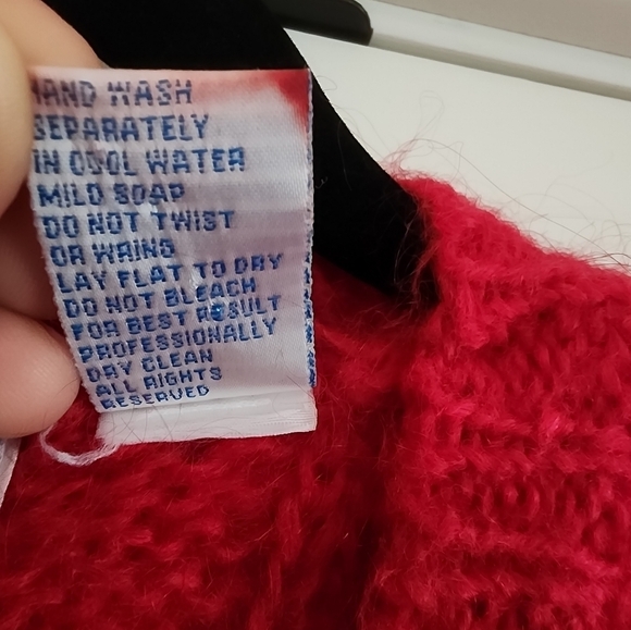 Northern Isles Mohair Wool Blend Sweater Deep V- neck Sweater - Picture 5 of 7